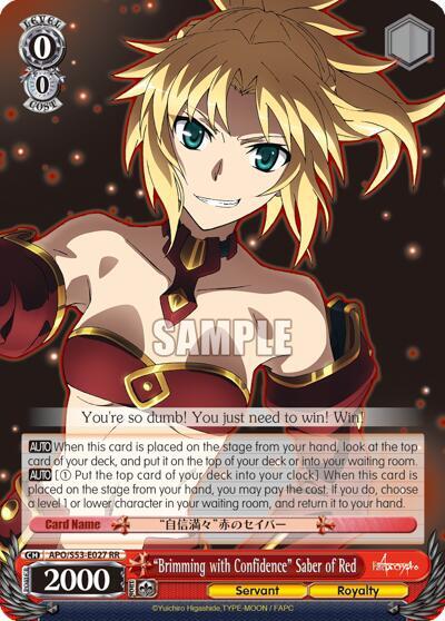 "Brimming with Confidence" Saber of Red card