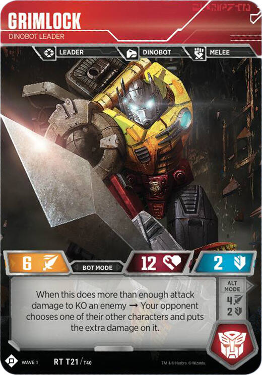 Grimlock - Dinobot Leader - Wave 1 - Transformers TCG - TCGplayer.com