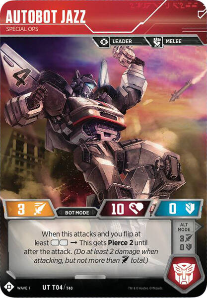 Autobot Jazz - Special Ops - Wave 1 - Transformers TCG - TCGplayer.com