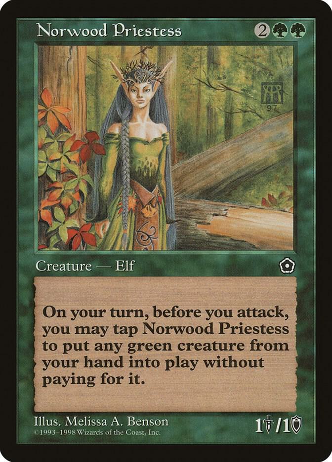 MTG ポータルセカンドエイジ　英語版　緑属性　ノーウッドの女司祭 Norwood Priestess - Portal Second Age - Magic: The Gathering