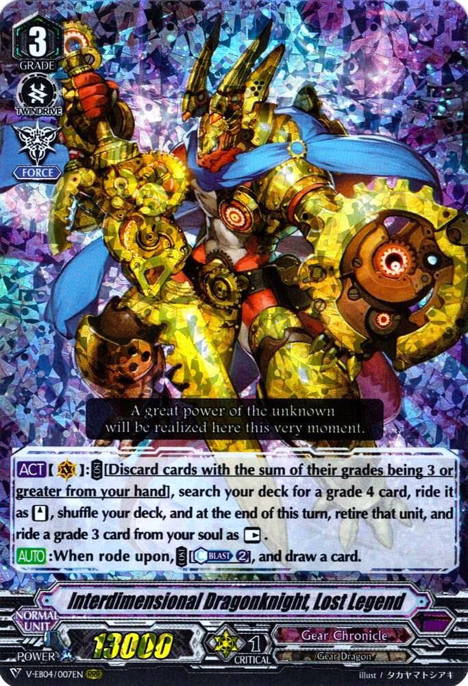 Interdimensional Dragonknight, Lost Legend - V-EB04: The Answer of