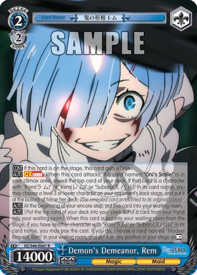 Demon's Demeanor, Rem - Re:ZERO - Weiss Schwarz - TCGplayer.com