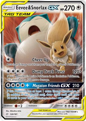 ポケモンカードゲーム Eevee & Snorlax GX TAG TEAM 2018 Eevee & Snorlax GX - SM - Team Up - Pokemon - TCGplayer.com