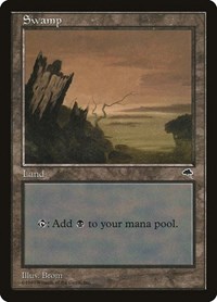 Swamp (Vertical Log) - Tempest - Magic: The Gathering card
