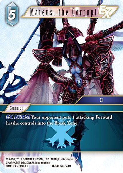 Mateus, the Corrupt EX (Opus VIII) — Final Fantasy TCG card