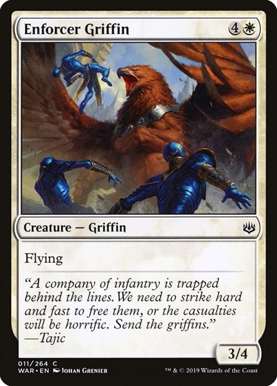 Enforcer Griffin from WAR #11, Magic: The Gathering card