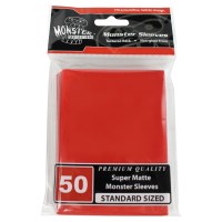 Monster Protectors Card Sleeves Standard Sleeves - Super Matte - Red (50-Pack)
