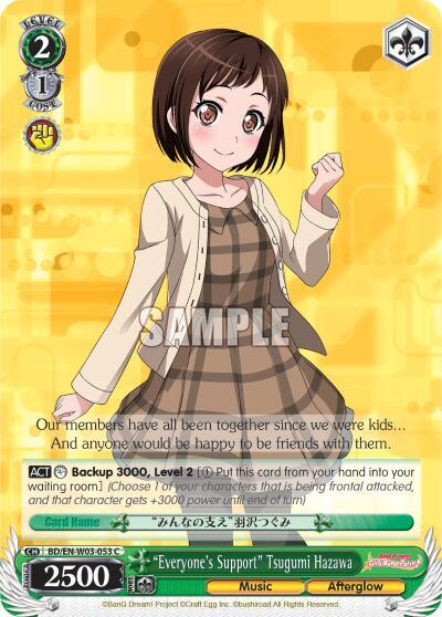 "Everyone's Support" Tsugumi Hazawa