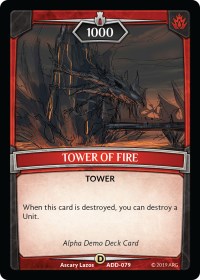 Tower of Fire - Argent Saga TCG Alpha Demo Intro Decks trading card