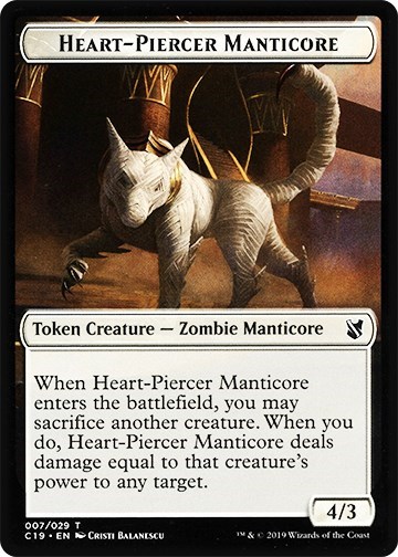 Heart Piercer Manticore Dragon Double Sided Token