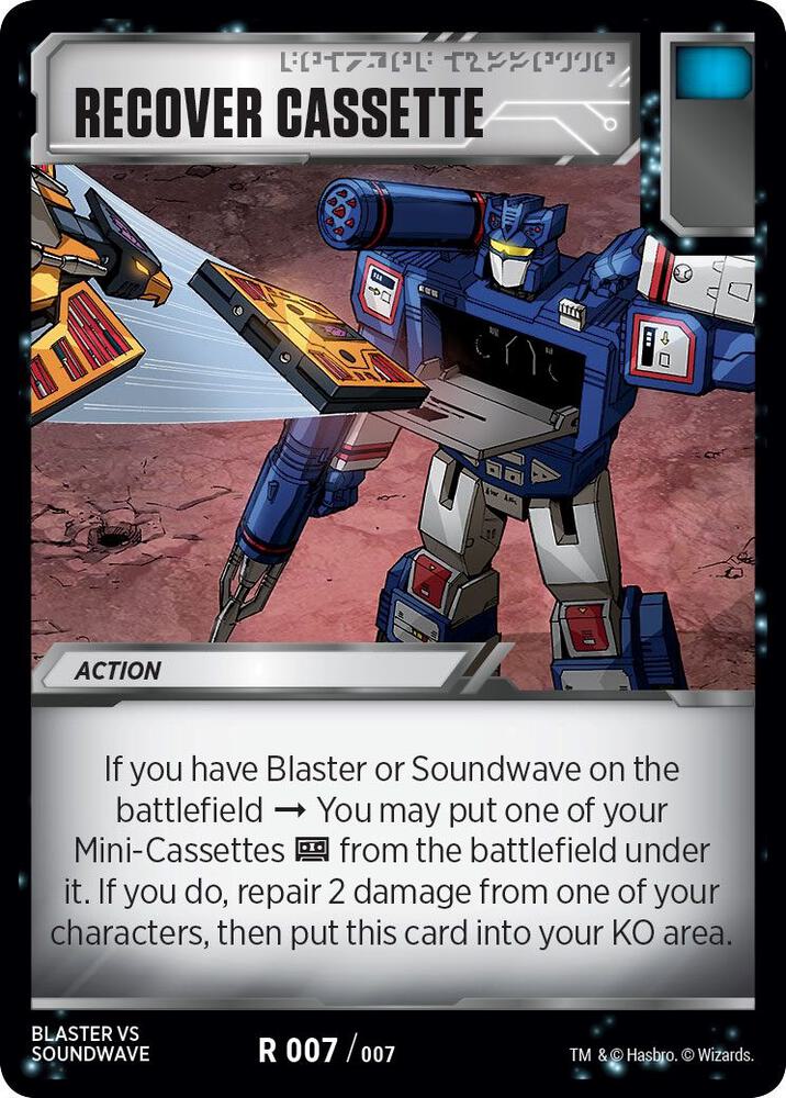 SDVA7弾カード Recover Cassette - Blaster VS Soundwave Box Set - Transformers TCG