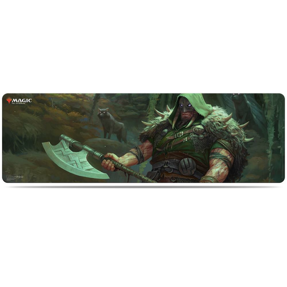 Throne of Eldraine Garruk, Cursed Huntsman Table Playmat for Magic (8ft) — sealed Ultra PRO product photographed on a white background
