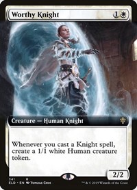 Worthy Knight (Extended Art) - Throne of Eldraine - Magic: The Gathering card