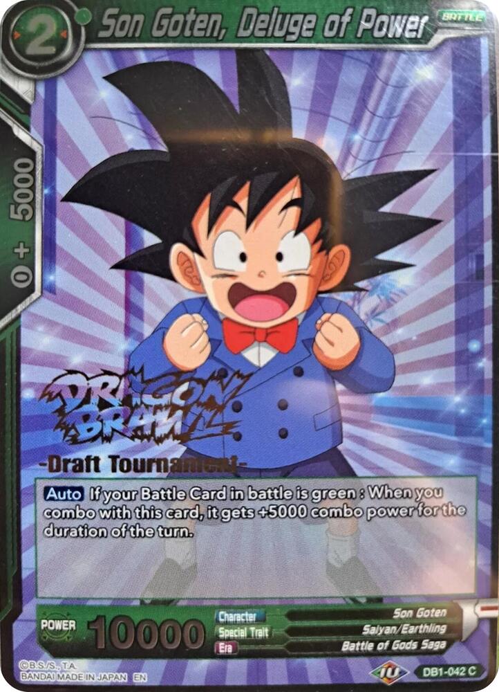 Son Goten, Deluge of Power (Dragon Brawl Draft Tournament Gold Stamped) #DB1-042 — Promotion Cards