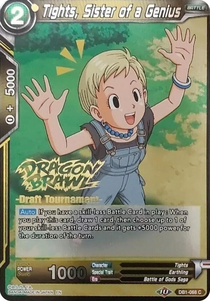Tights, Sister of a Genius (Dragon Brawl Draft Tournament Gold Stamped) #DB1-068 — Promotion Cards