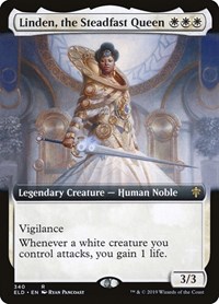 Linden, the Steadfast Queen (Extended Art) - Throne of Eldraine - Magic: The Gathering card