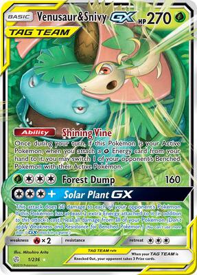 Venusaur & Snivy GX - SM - Cosmic Eclipse - Pokemon