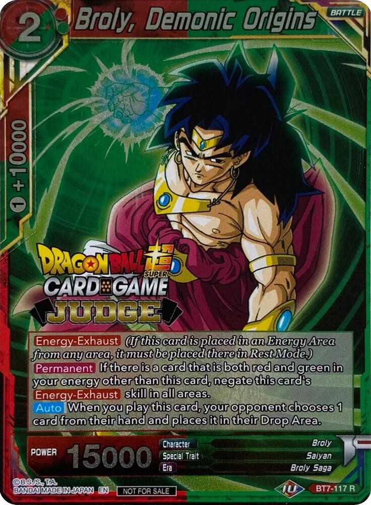 Broly, Demonic Origins #BT7-117 — Judge Promotion Cards
