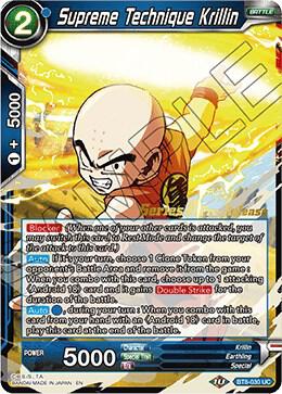 Supreme Technique Krillin #BT8-030_PR — Malicious Machinations Pre-Release Cards