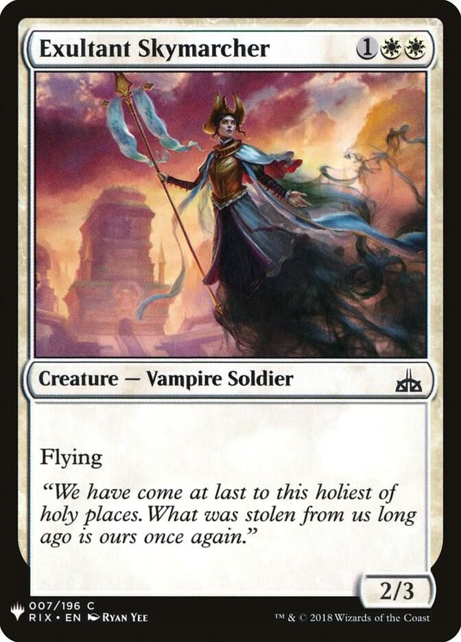 Exultant Skymarcher #RIX-7 — The List