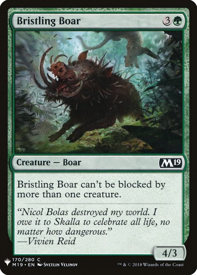 Bristling Boar #M19-170 — The List