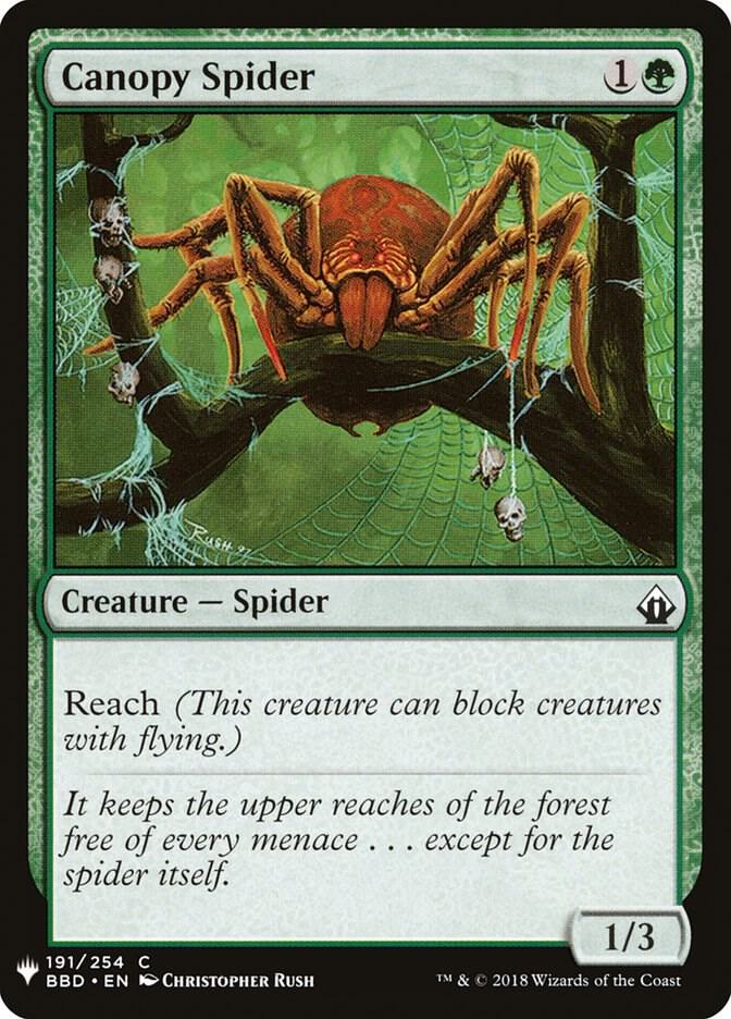 Canopy Spider #BBD-191 — The List