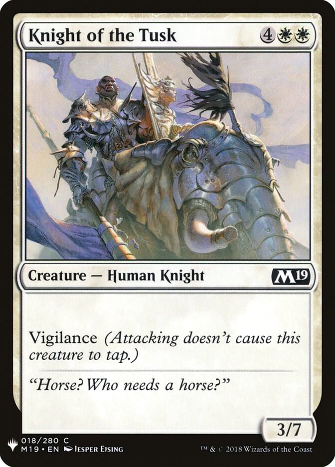 Knight of the Tusk #M19-18 — The List