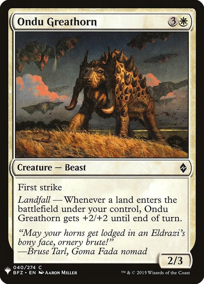 Ondu Greathorn #BFZ-40 — The List