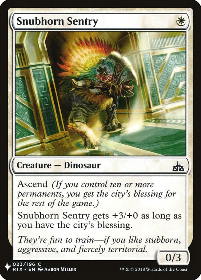 Snubhorn Sentry #RIX-23 — The List