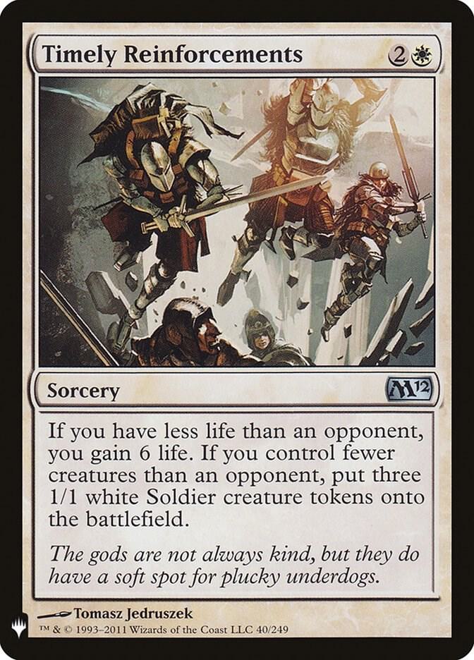 Timely Reinforcements #M12-40 — The List
