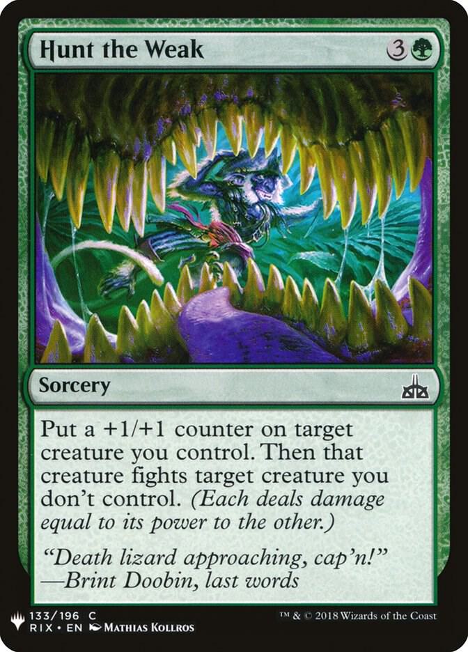 Hunt the Weak #RIX-133 — The List