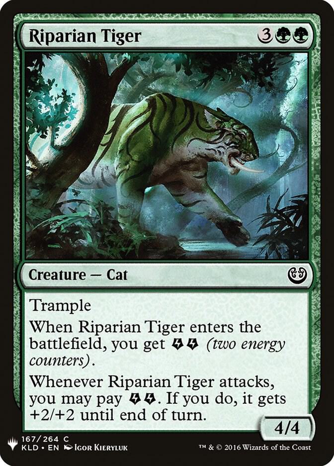 Riparian Tiger #KLD-167 — The List