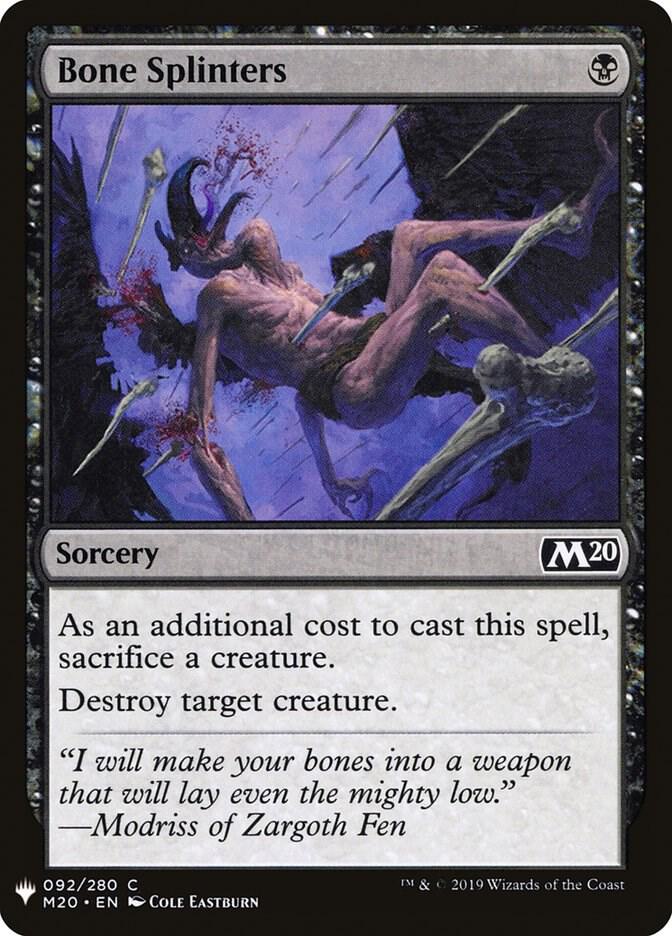 Bone Splinters #M20-92 — The List