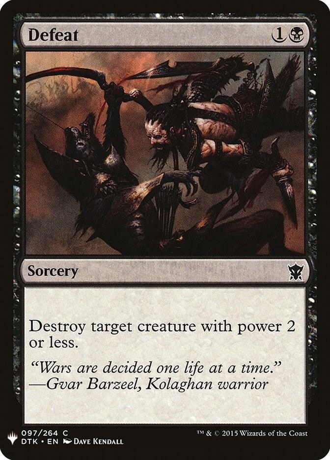 Defeat #DTK-97 — The List