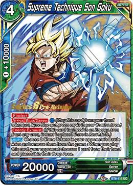 Supreme Technique Son Goku #BT8-117_PR — Malicious Machinations Pre-Release Cards