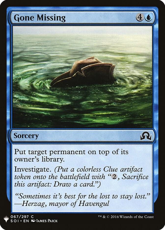 Gone Missing #SOI-67 — The List