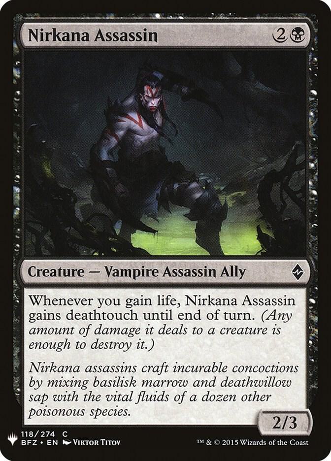 Nirkana Assassin #BFZ-118 — The List
