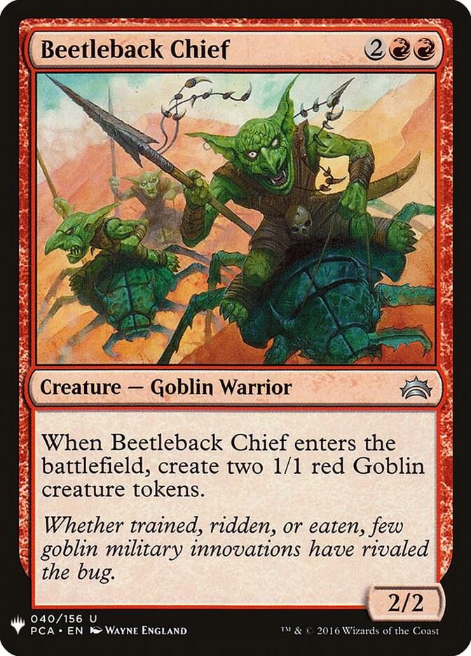 Beetleback Chief #PCA-40 — The List