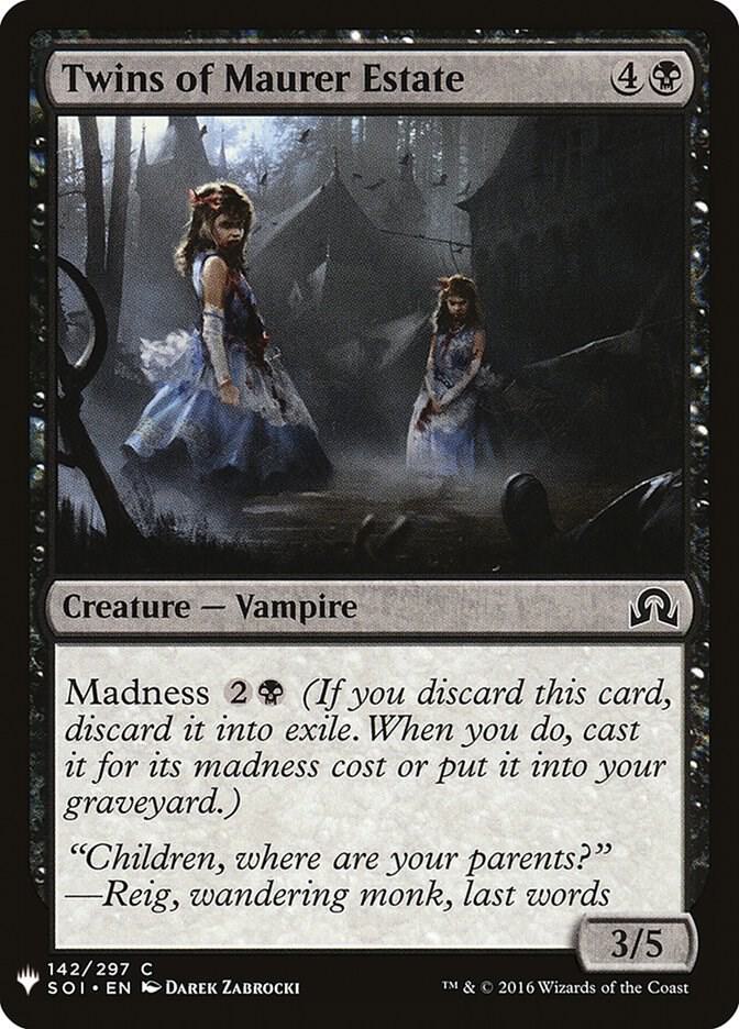 Twins of Maurer Estate #SOI-142 — The List
