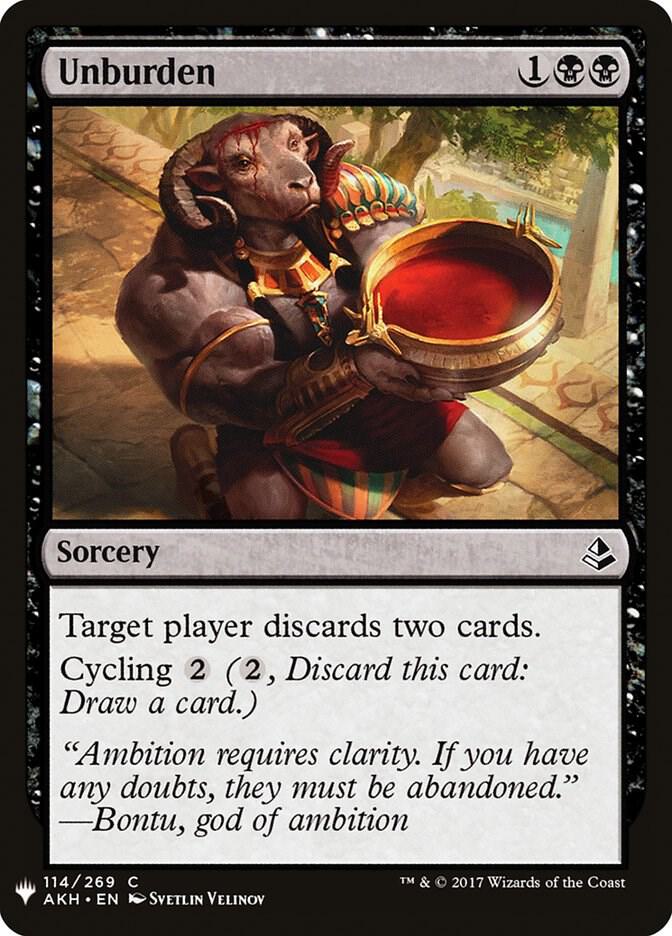 Unburden #AKH-114 — The List
