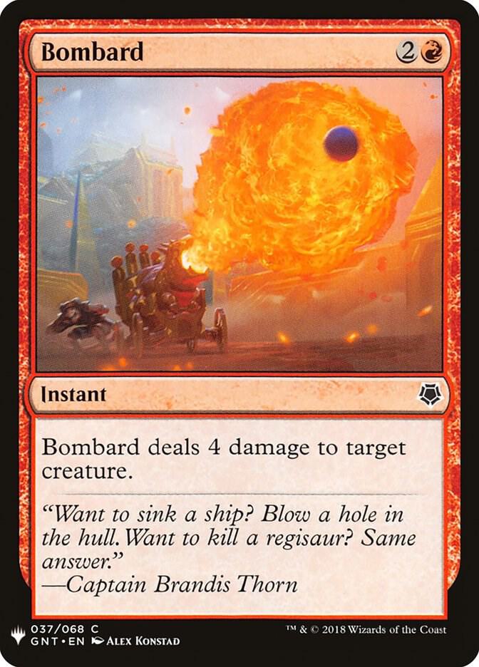 Bombard #GNT-37 — The List