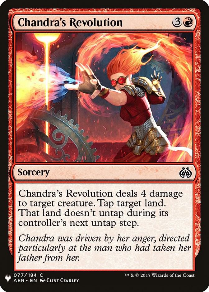 Chandra's Revolution #AER-77 — The List