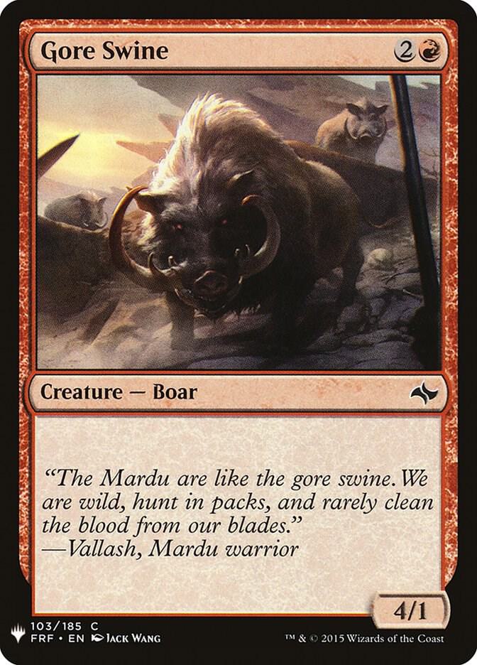 Gore Swine #FRF-103 — The List