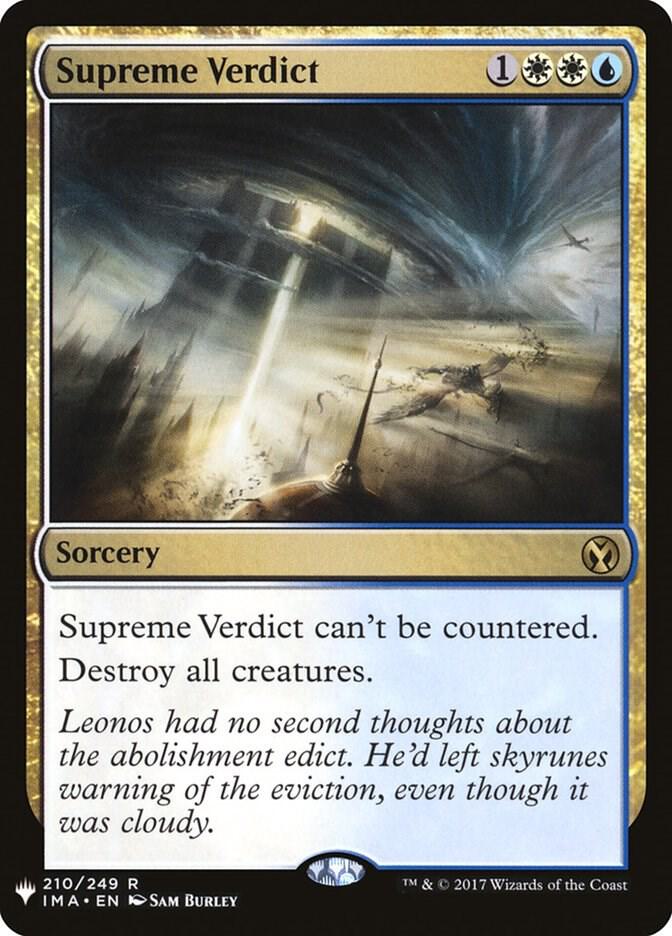 Supreme Verdict #IMA-210 — The List