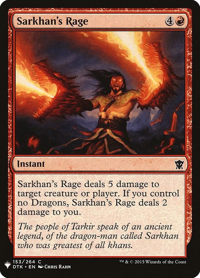 Sarkhan's Rage #DTK-153 — The List