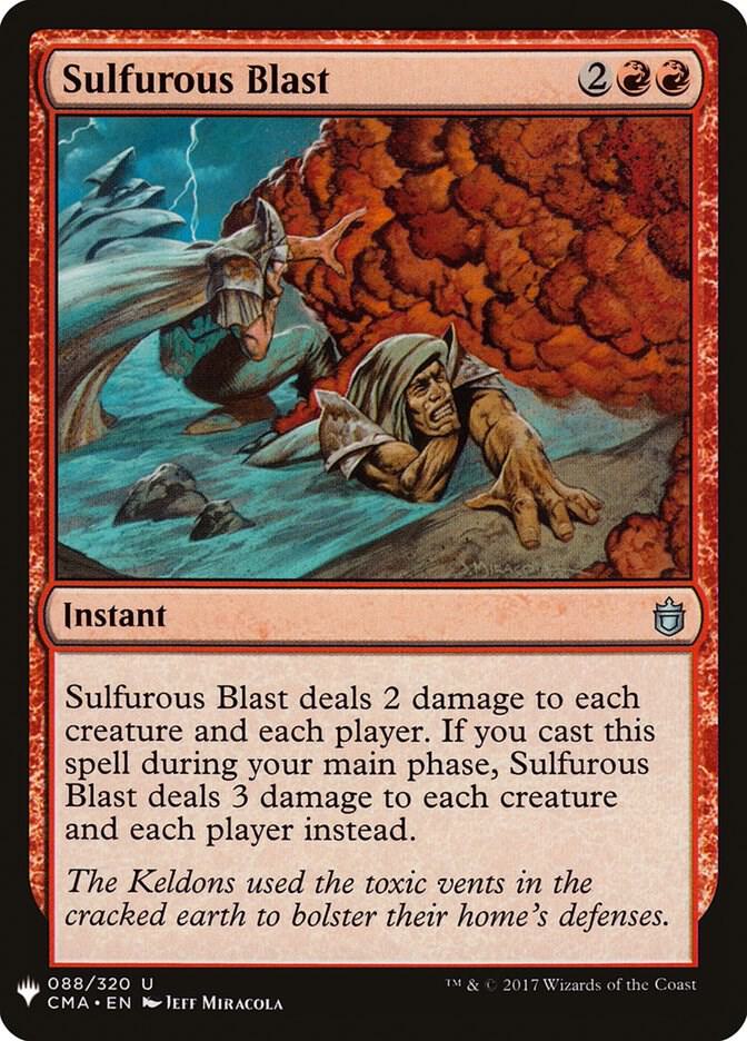 Sulfurous Blast #CMA-88 — The List