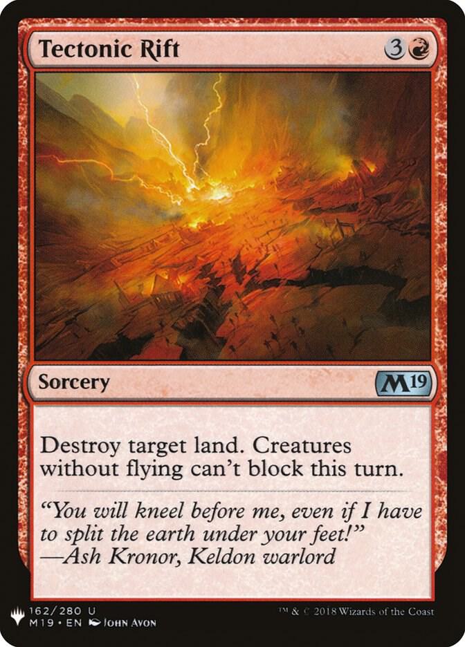 Tectonic Rift #M19-162 — The List