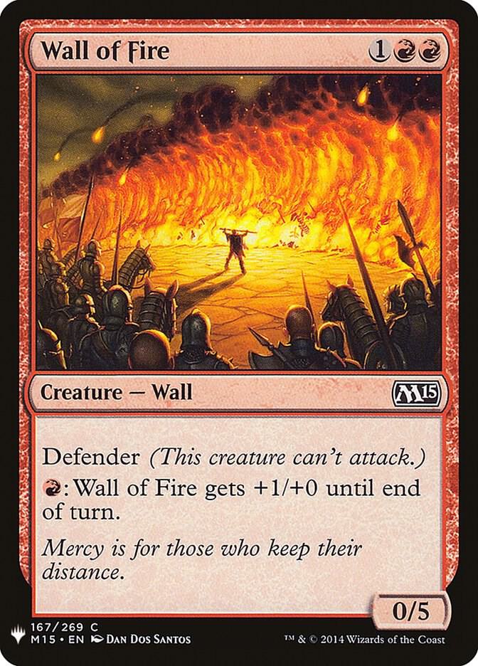Wall of Fire #M15-167 — The List