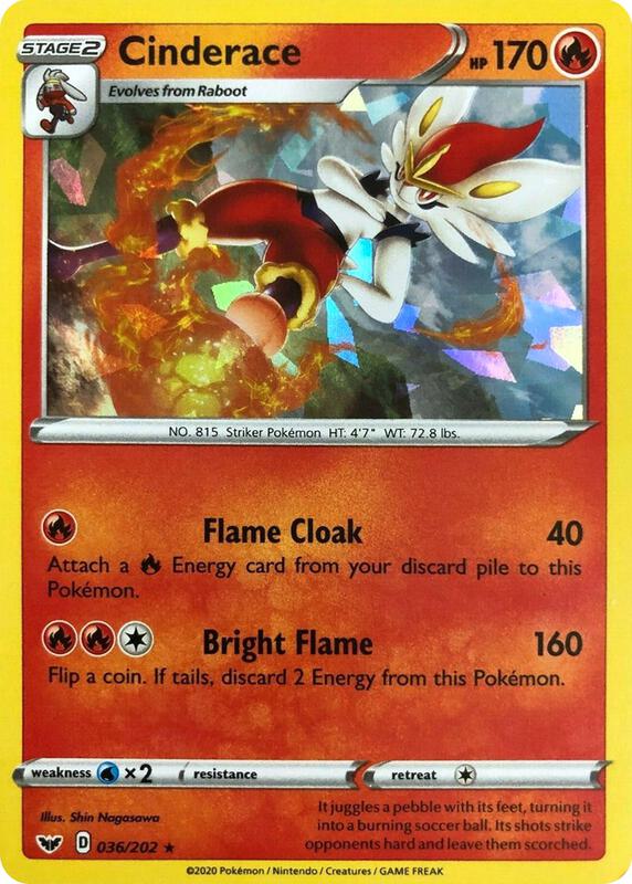Cinderace - 036/202 (Cracked Ice Holo) 036/202 from Deck Exclusives