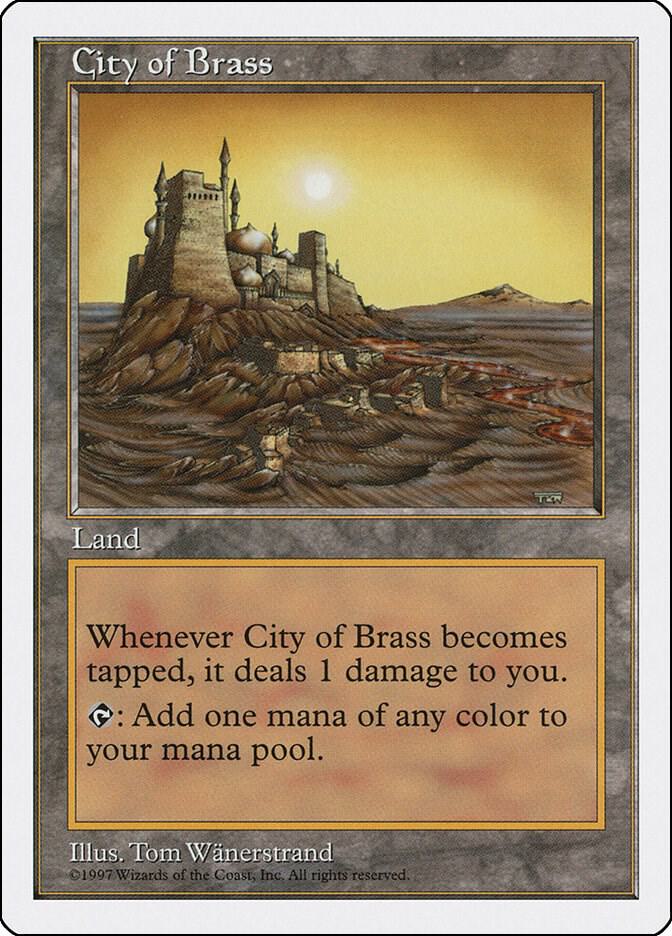 mtg final fantasy city of brass City of Brass (Borderless Alternate Art) [Double Masters 2022] main image 1